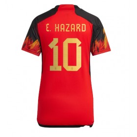 Damen Fußballbekleidung Belgien Eden Hazard #10 Heimtrikot WM 2022 Kurzarm